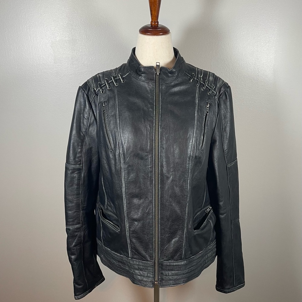 Milwaukee Leather Jacket Women’s 3X Distressed Leather Concealed Carry Pockets